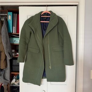 J. Crew Classic Green Cocoon Trench Coat